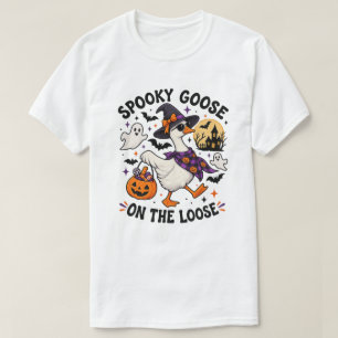 Griezelige Gans Op Holle Heks Halloween T-shirt