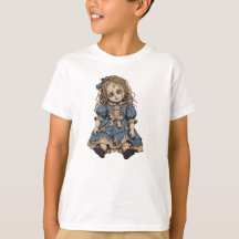 Griezelige Gebarsten Porseleinen Pop Basic T-shirt