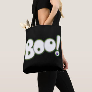 Griezelige Geest BOO Lettering Bloeddoorlopen Oog Tote Bag