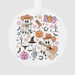 Griezelige Geest Cowboy Schattig Halloween Boe Wes Ornament