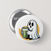 Griezelige Geest Drinkt Matcha Halloween  Ronde Button 5,7 Cm (Voorkant /achterkant)