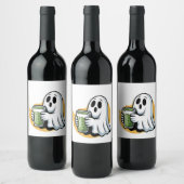 Griezelige Geest Drinkt Matcha Halloween Wijn Etiket (Flessen)