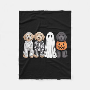 Griezelige Geest Goldendoodle Pompoen Halloween Ho Fleece Deken