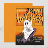 Griezelige Geest Halloween Kostuum Feest Uitnodigi Kaart (Voorkant / Achterkant)