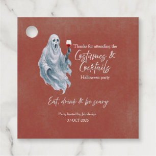 Griezelige Geest Kleding Cocktail Halloween Feest Bedankjes Labels