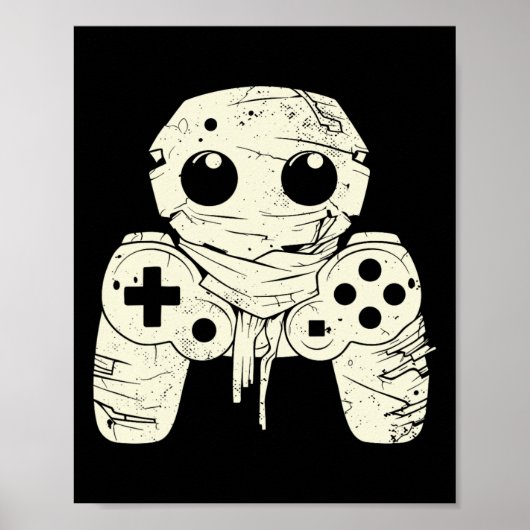 Griezelige Geest Mummie Gaming Controller Hallowee Poster (Voorkant)