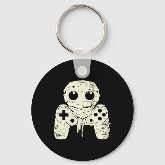 Griezelige Geest Mummie Gaming Controller Hallowee Sleutelhanger (Voorkant)