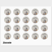 Griezelige Geest Pop en Skelet Halloween Ronde Sticker (Vel)