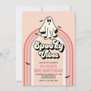 griezelige Geest retro Halloween Griezels Verjaard Kaart