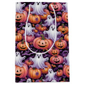 Griezelige geesten en pompoenen Halloween patroon Medium Cadeauzakje (Voorkant)