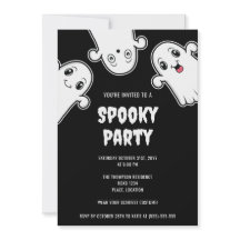 Griezelige Geesten Halloween Feest Zwart En Wit