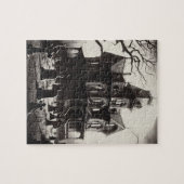 Griezelige Geestenhuis Begraafplaats Tekening Legpuzzel (Horizontaal)