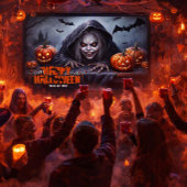 Griezelige Gekapte Geest Halloween Scène Poster
