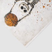 Griezelige geraamte-basketbalspeler AJ7 decoupage Tissuepapier (Detail)
