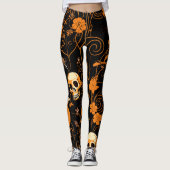 Griezelige geraamtes Halloween Leggings (Voorkant)