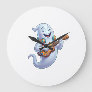 Griezelige Ghost Muzikant Halloween Muzikale Kunst Grote Klok