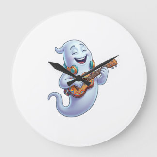 Griezelige Ghost Muzikant Halloween Muzikale Kunst Grote Klok