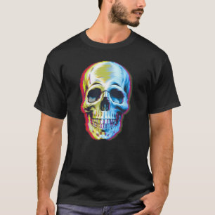 Griezelige Glitch Schedel Halloween T-shirt