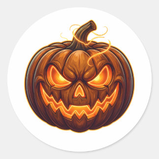 Griezelige Glowende Halloween Jack O Lantern Ronde Sticker