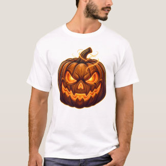 Griezelige Glowende Halloween Jack O Lantern T-Shi T-shirt