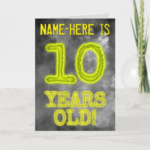 Griezelige Glowing Aura Look "10 JAAR OUD!" + Naam Kaart