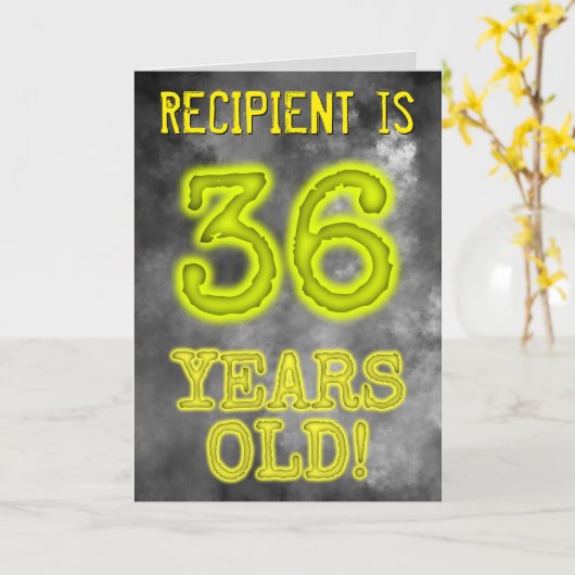 Griezelige Glowing Aura Look "36 JAAR OUD!" + Naam Kaart (Gele Bloem)