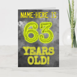 Griezelige Glowing Aura Look "63 JAAR OUD!" + Naam Kaart