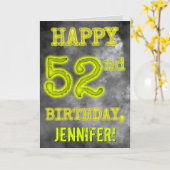 Griezelige Glowing Aura Look "HAPPY 52e VERJAARDAG Kaart (Gele Bloem)