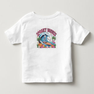 Griezelige golven Halloween skelet surfen Tropisch Kinder Shirts