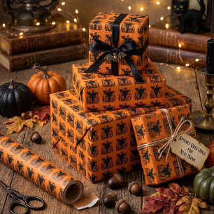 Griezelige Goth Halloween Vogelverschrikker Pompoe Cadeaupapier