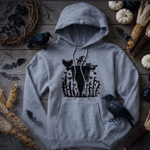 Griezelige Goth Halloween Vogelverschrikker Pompoe Hoodie