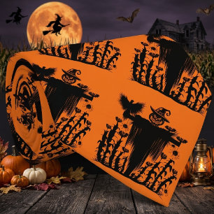 Griezelige Goth Halloween Vogelverschrikker Pompoe Stropdas