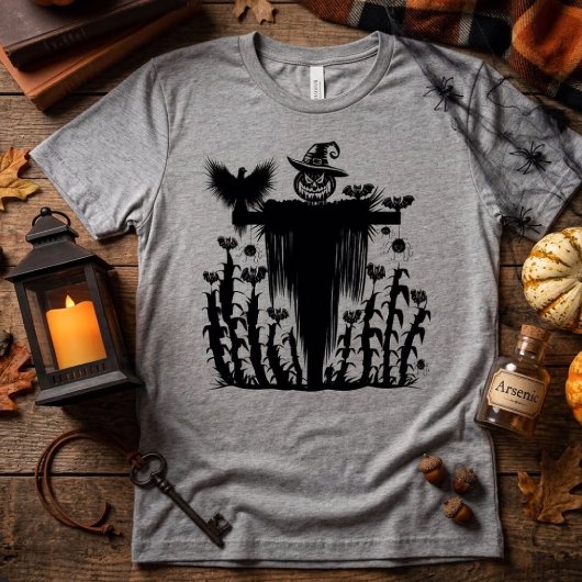 Griezelige Goth Halloween Vogelverschrikker Pompoe Tri-Blend Shirt
