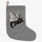 Griezelige Gotische Bij Schedel Vleugels Insect Kleine Kerstsok (Voorkant)
