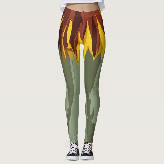 Griezelige gotische cheerleader kunst leggings (Voorkant)