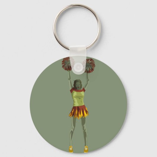 Griezelige gotische cheerleader kunst sleutelhanger (Voorkant)