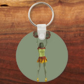 Griezelige gotische cheerleader kunst sleutelhanger (Voorkant)