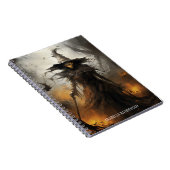 Griezelige, gotische enge heks Halloween horror Notitieboek (Rechterzijde)