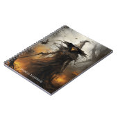 Griezelige, gotische enge heks Halloween horror Notitieboek (Linkerzijde)