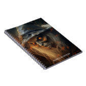 Griezelige, gotische enge heks Halloween horror Notitieboek (Rechterzijde)