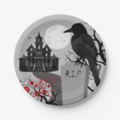Griezelige gotische Halloween papieren bord (Voorkant)