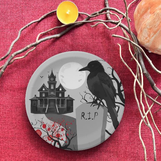 Griezelige gotische Halloween papieren bord