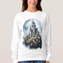 Griezelige gotische kasteel Halloween-kunst Trui