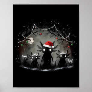 Griezelige gotische kerst Axolotl esthetiek Horror Poster