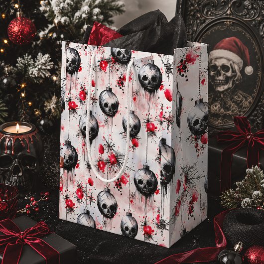 Griezelige Gotische Kerst Schedels Medium Cadeauzakje