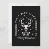 Griezelige gotische kerstrendieren grappige wensen feestdagenkaart (Voorkant)