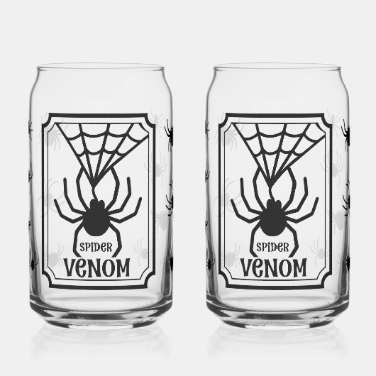 Griezelige Gotische Spinnenweb Drinkware  Blikvorm Glas (Links)