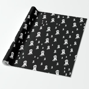 Griezelige gotische spookillustratie cadeaupapier