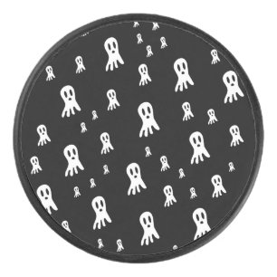 Griezelige gotische spookillustratie hockey puck