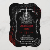 Griezelige gotische verjaardag halloween  kaart (Voorkant / Achterkant)